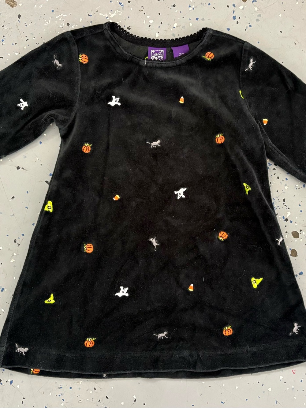 2T Black Halloween Velvet Kids Dress